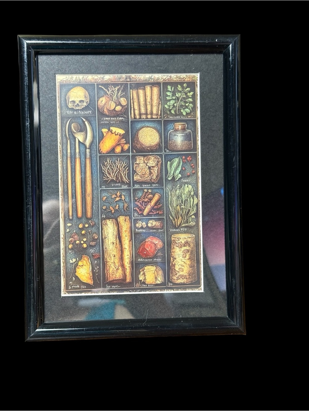 Vintage Witch’s Cabinet Framed Art Print – 5x7 | Apothecary Oddities Décor
